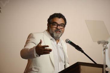 Petrópolis (RJ), 14/04/2023 –  O curador, Marcelo Campos durante inauguração do Centro Cultural Sesc Quitandinha, que apresenta a exposição Um oceano para lavar as mãos. Foto: Tomaz Silva/Agência Brasil