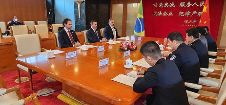 Pequim, China,14.04.2023 -  Em visita a Pequim, Polícia Federal assina acordos de cooperação com o Ministério de Segurança Pública e a Universidade de Segurança Pública da China.
Foto: Policia Federal/ Divulgaçāo